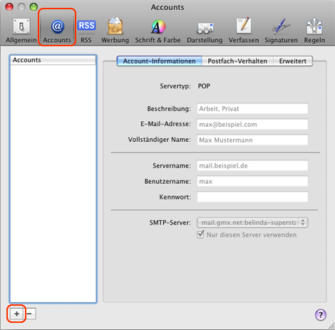 POP3 einrichten mit Apple Mail