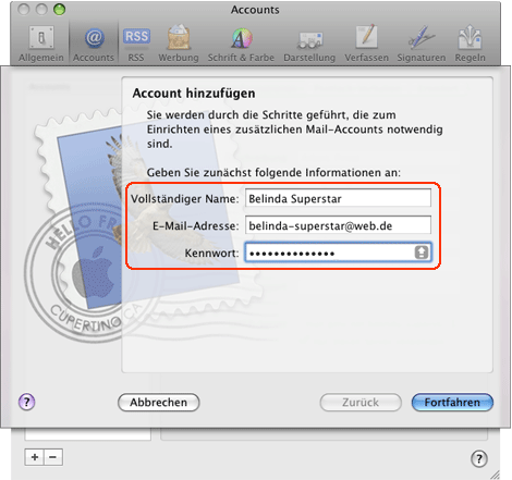 POP3 einrichten mit Apple Mail