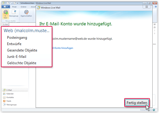 POP3 mit Windows Live Mail einrichten