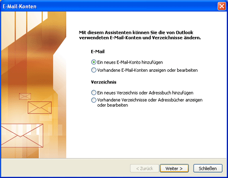 POP3 mit Outlook 2003 einrichten