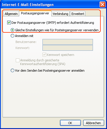POP3 mit Outlook 2003 einrichten