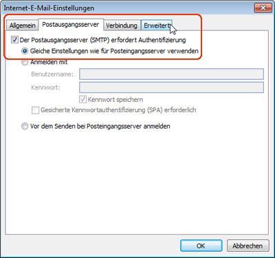 POP3 mit Outlook 2010 einrichten