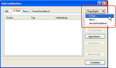 POP3 mit Outlook Express einrichten