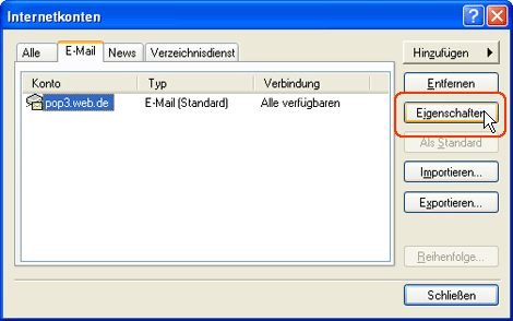 POP3 mit Outlook Express einrichten