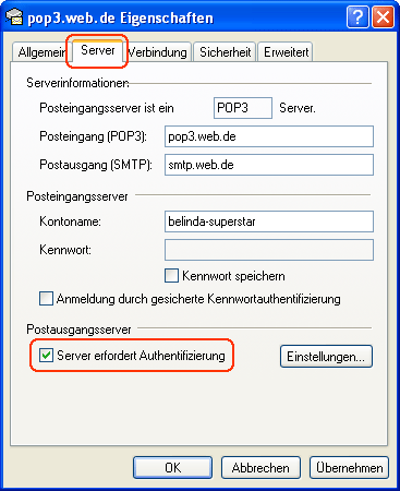 POP3 mit Outlook Express einrichten