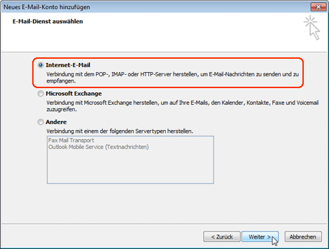 POP3 mit Outlook 2007 einrichten