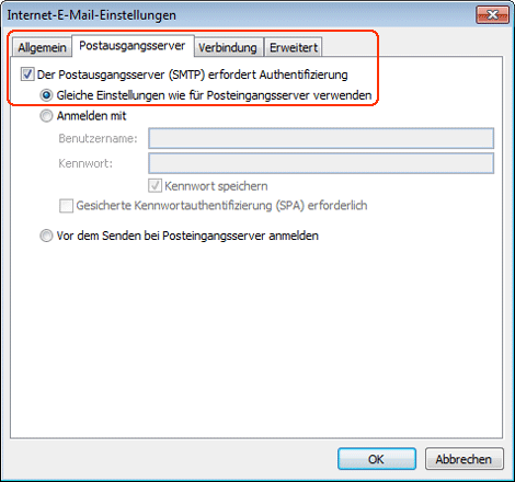 POP3 mit Outlook 2007 einrichten