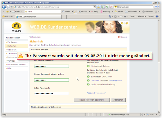 Ändern Sie Ihr Passwort alle drei Monate