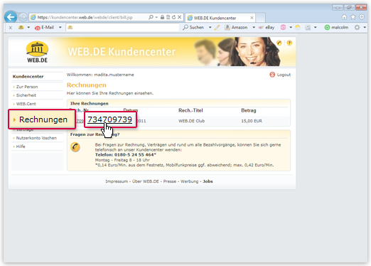 Alle Rechnungen für dieses E-Mail-Konto Alle Rechnungen für dieses E-Mail-Konto