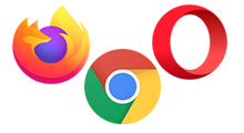Firefox, Chrome, Opera