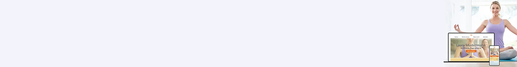 Laptop, Tablet und Mobiltelefon zeigen eine Endgerät-optimierte Darstellung einer selbst gebauten Website an
