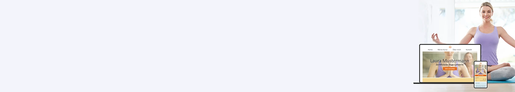 Laptop und Mobiltelefon zeigen eine Endgerät-optimierte Darstellung einer selbst gebauten Website an