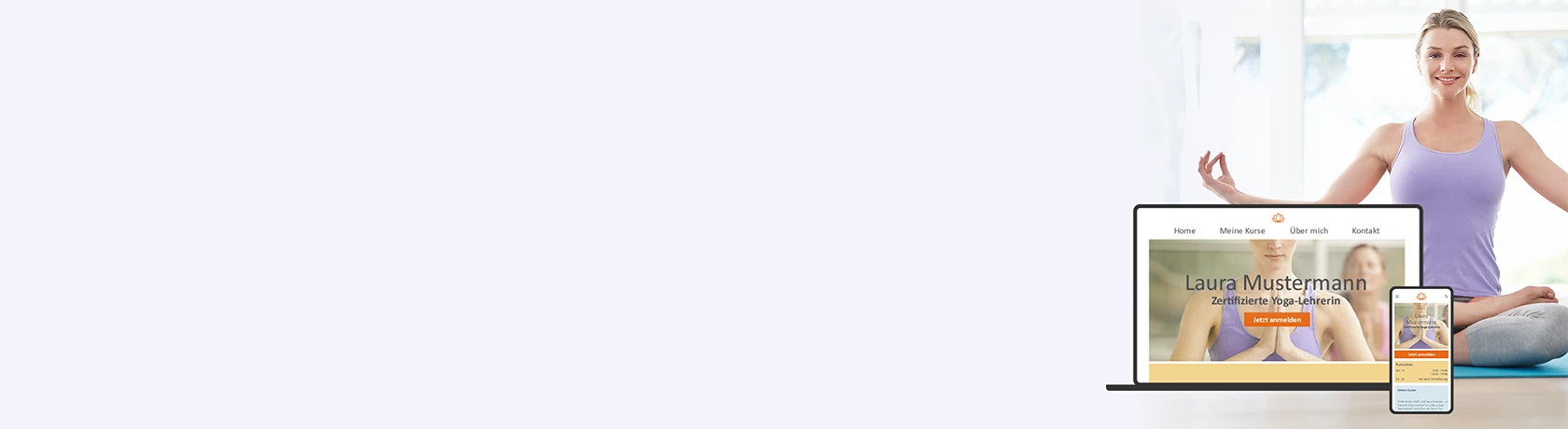 Yoga Lehrerin hat eine eigene Website für Ihr Business gebaut.