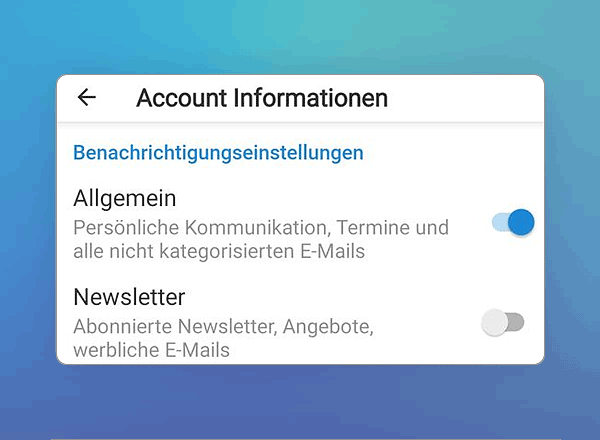 Benachrichtigung individualisieren