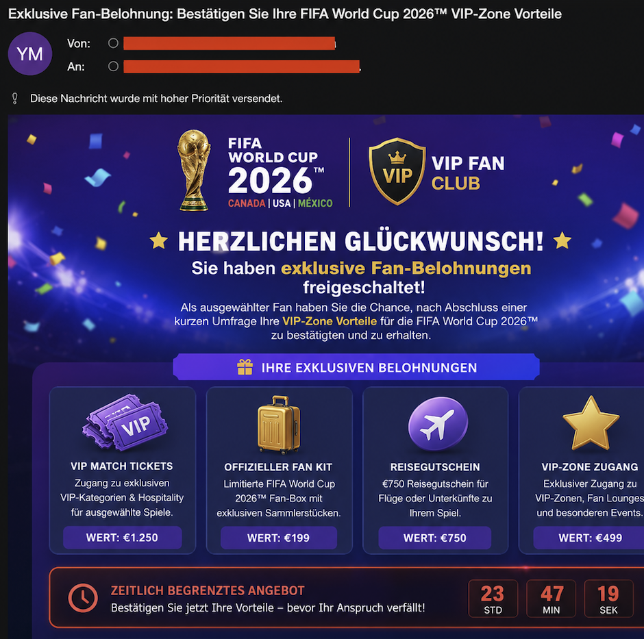 Scammer und Phisher haben es auf Fans abgesehen