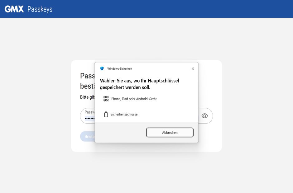 Passkeys einfach im Browser einrichten