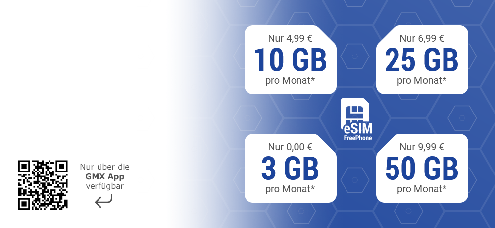 GMX FreePhone eSIM-Handytarif
