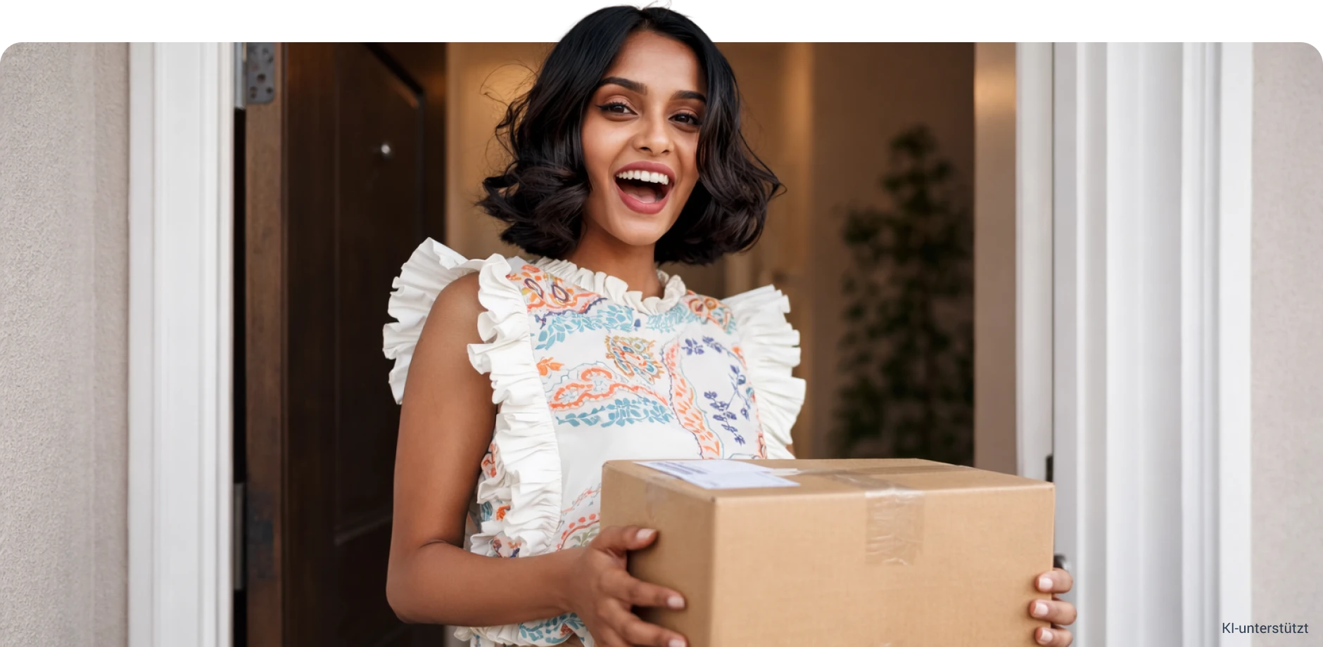 .Frau mit Paket