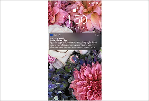 Ab sofort in den Push-Benachrichtigungen: die praktische E-Mail-Vorschau