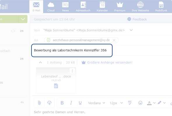 So könnte der Betreff für Ihre E-Mail-Bewerbung lauten