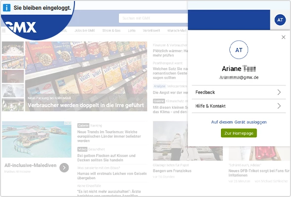 EINLOGGEN BEI GMX visual data 6