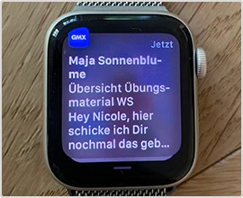 Neue Nachrichten einfach direkt antippen und lesen. Hier auf eine Apple Watch.
