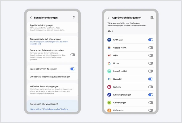 Wenn Sie die Benachrichtigungen auf Ihrem Smartphone nicht aktiviert haben, können Sie auch keine E-Mails auf Ihrer Smartwatch empfangen.