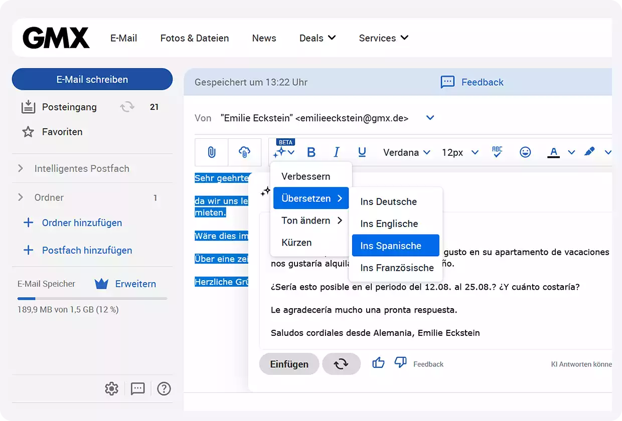 Keine Lust auf langwierige Übersetzungen? Dann nutze die Übersetzungsfunktion für deine E-Mails!