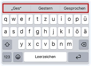 Wortvorschläge beim Tippen auf dem iPhone