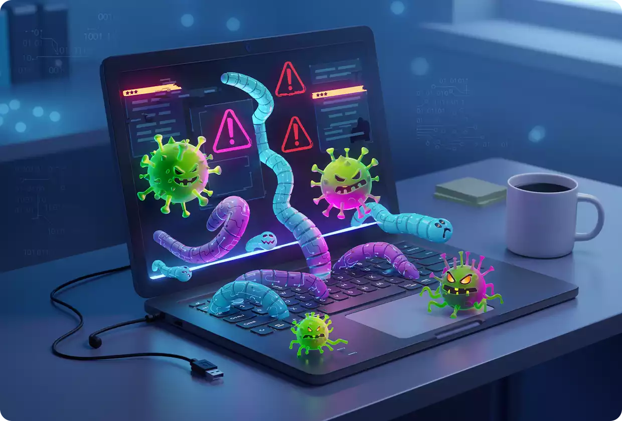 Virusalarm? Neben Computerviren gibt es auch fiese Computerwürmer