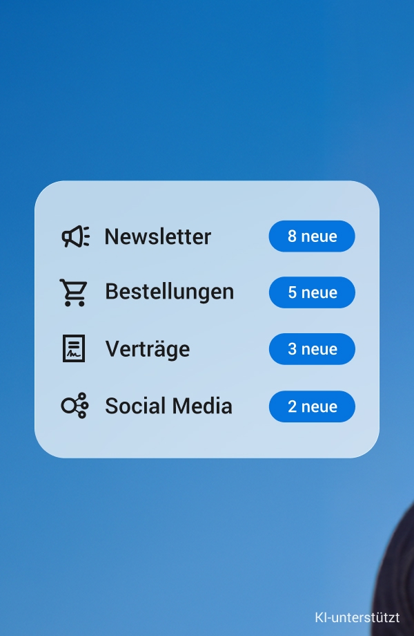 Ansicht Icons GMX Intelligentes Postfach