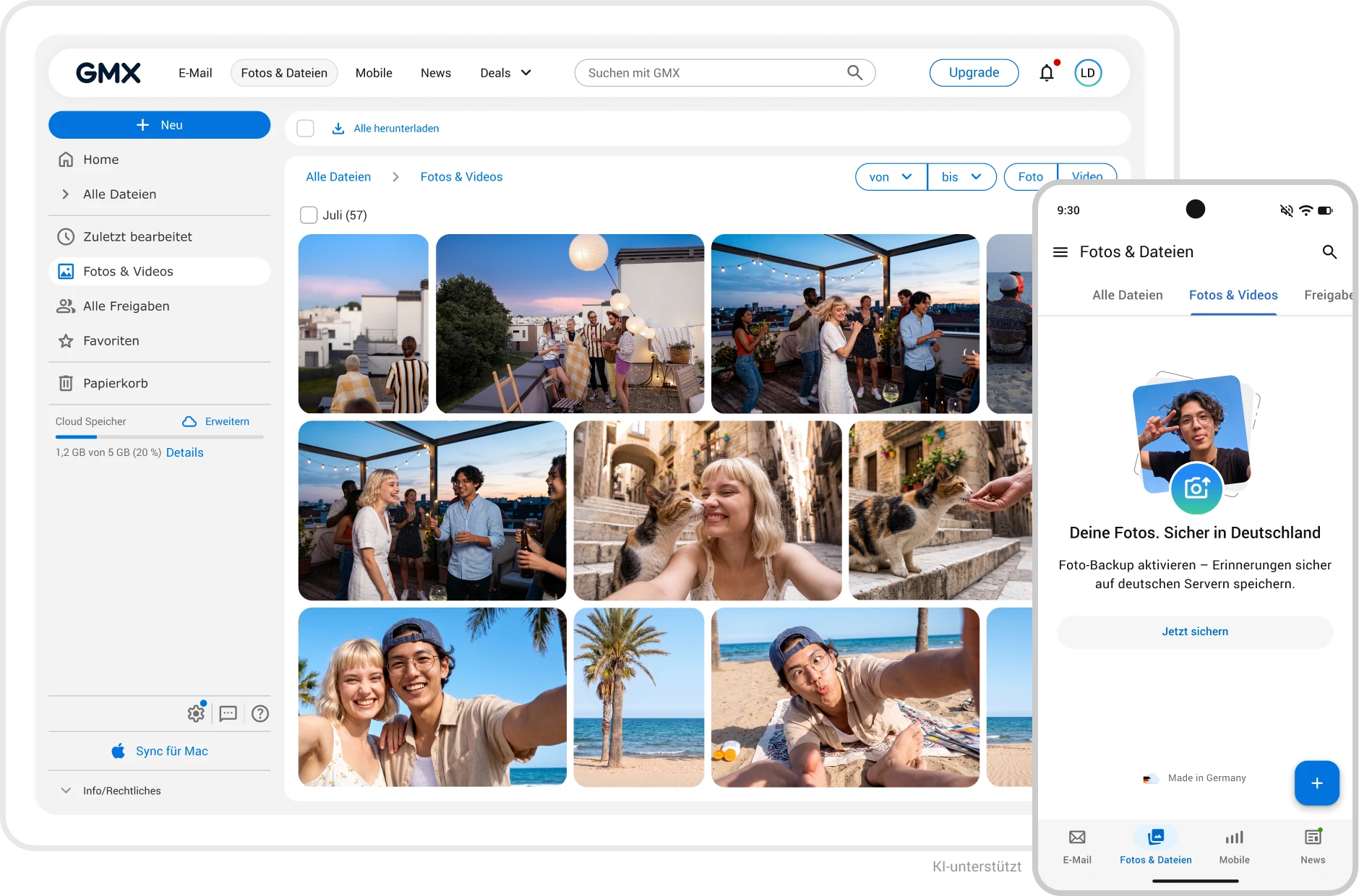 Screenshot GMX Cloud