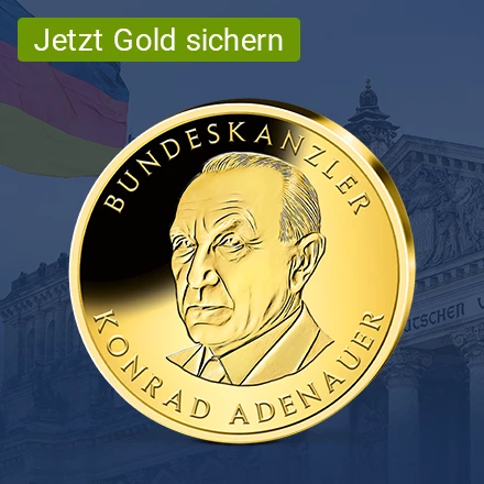Goldprägung Bundeskanzler Konrad Adenauer