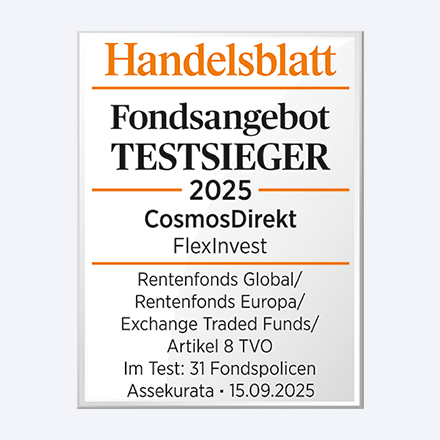 Testsiegel Handelsblatt- Fondsangebot Testsieger 2025