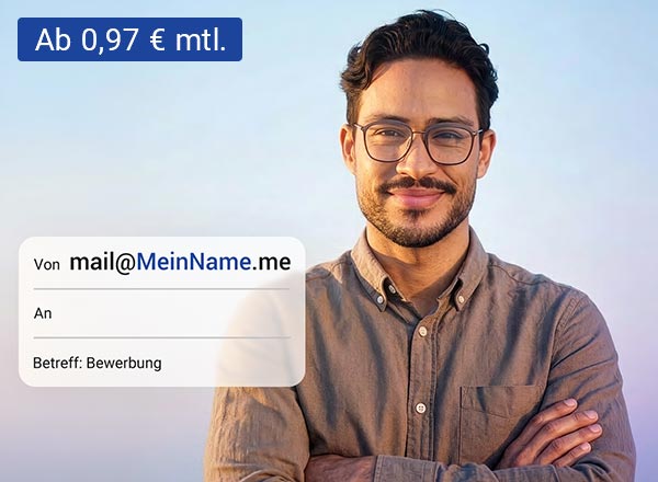 Ein Screenshot aus dem Postfach, wenn man eine Mail schreibt und die Adresse des Absenders eingibt. Es sind einige Vorschläge für die E-Mail-Adresse zu sehen.