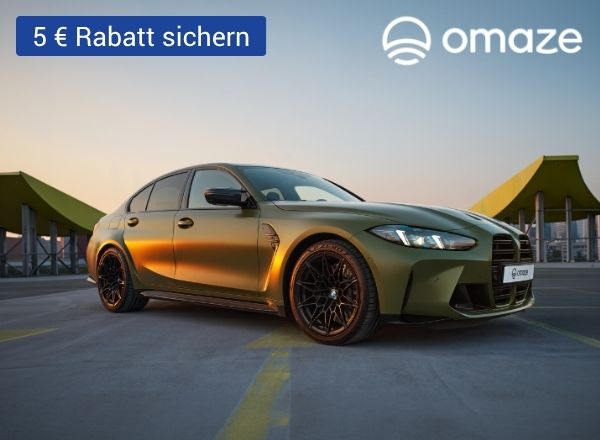 Omaze Logo und das Auto