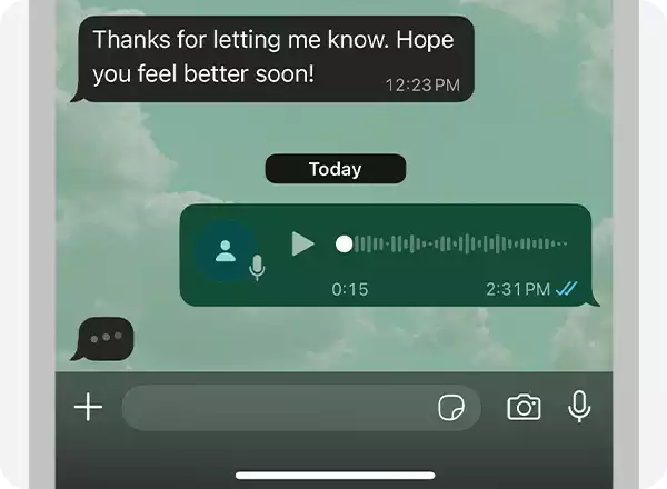 Just press the microphone and start talking!