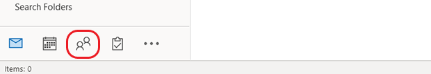 Screenshot of People icon in MS Outlook email program