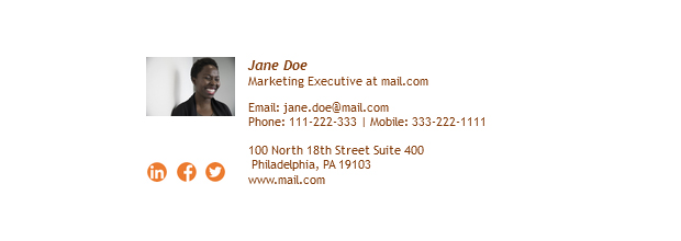 Sample email signature for Jane Doe