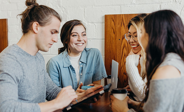 Group of students in conversation