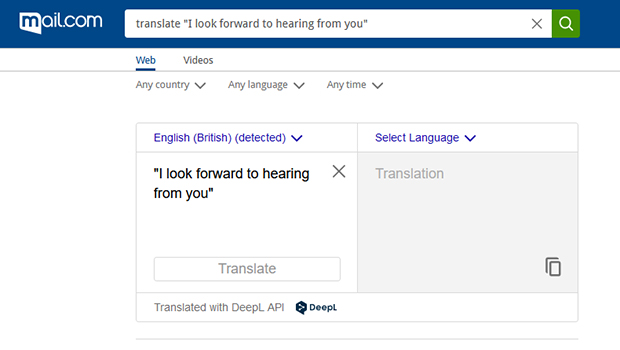 mail bheja translate in english