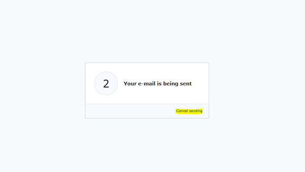 Screenshot of mail.com Premium cancel send countdown