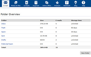 Overview of a folder in Settings