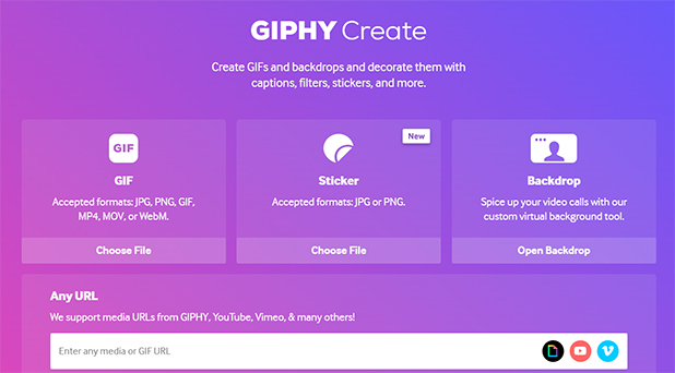 Screenshot of GIPHY in web browser