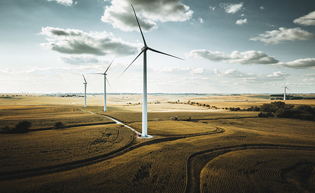 Windfarm with four wind turbines