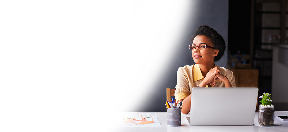 business woman working on laptop