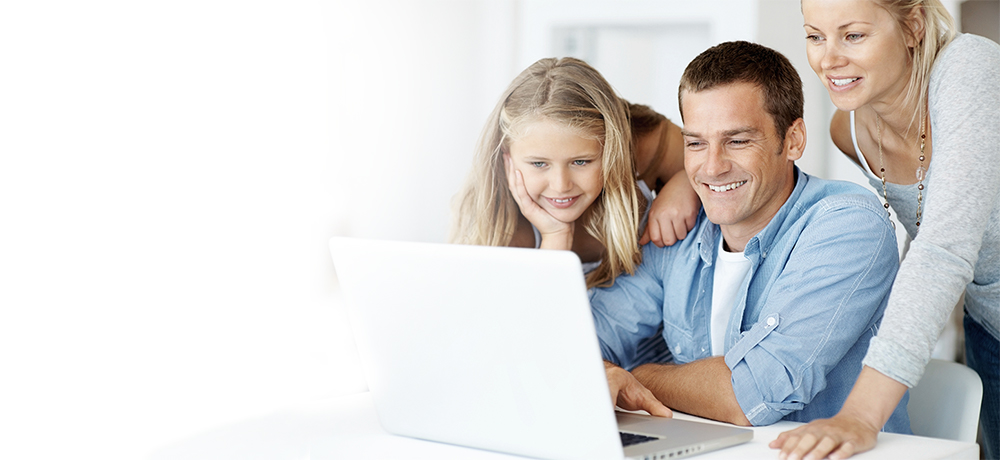 family with computer