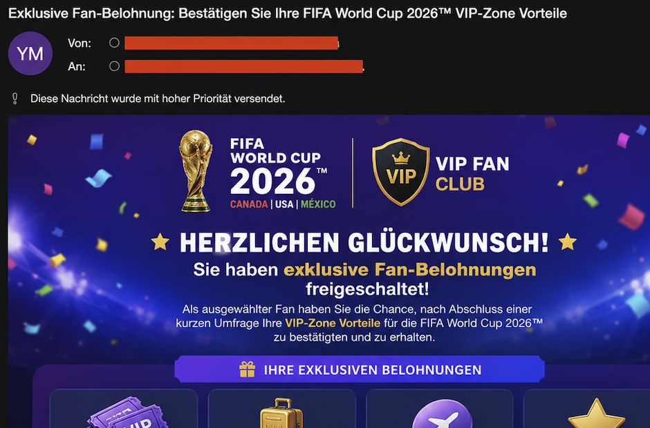 Scammer und Phisher haben es auf Fans abgesehen