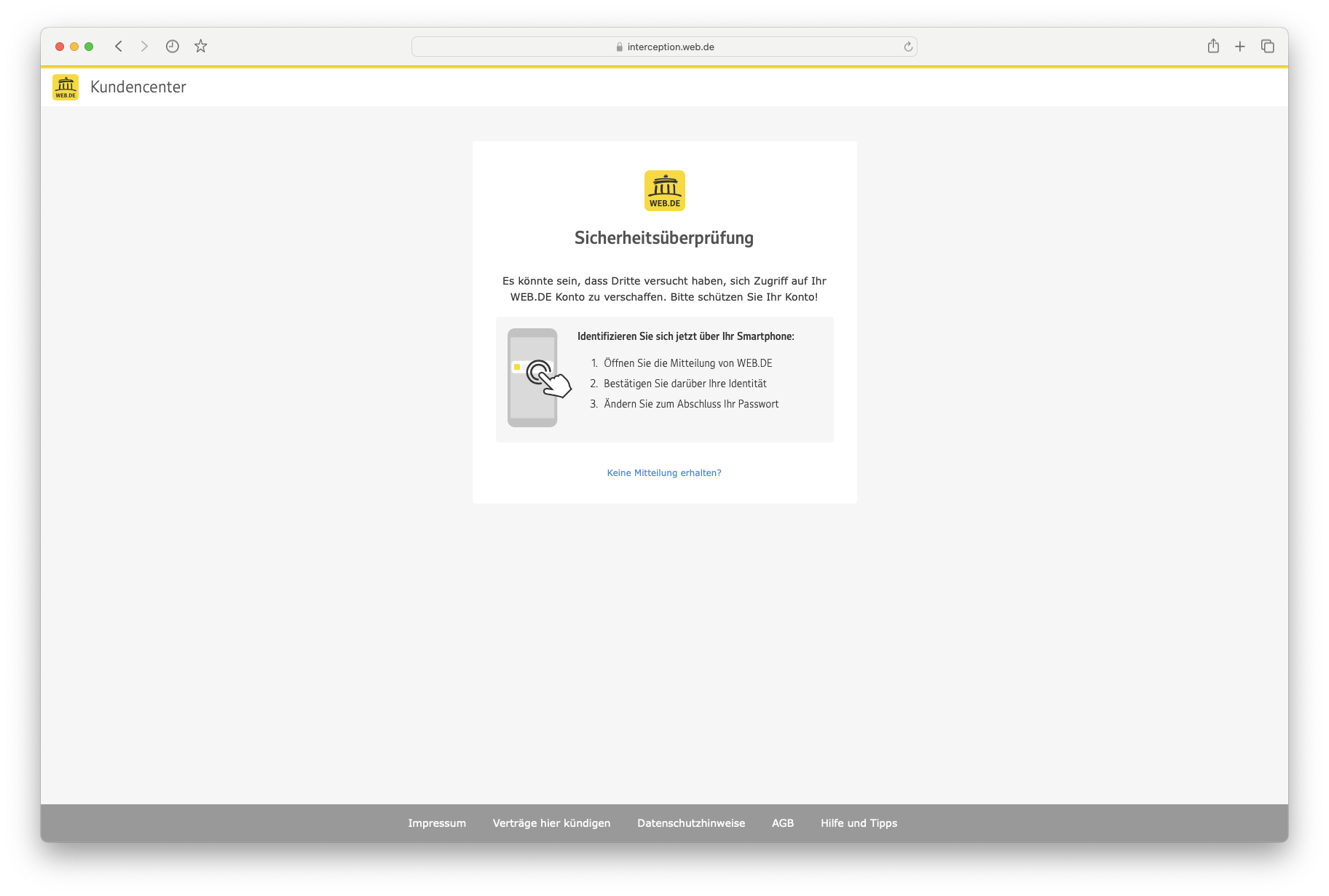 E-Mail-Konto gesperrt? So funktioniert die WEB.DE Sicherheitsprüfung. Foto: WEB.DE