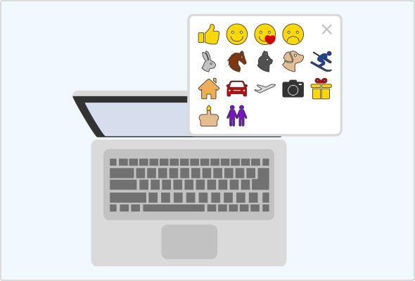 Per Emoji-Panel können Sie am PC Smileys nutzen.